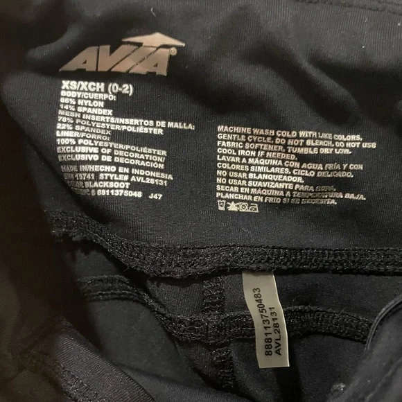 Avia Full Length Mesh & Lace Leg Cutout Insets Black Legging Sz XS / XCH 0-2 - Picture 7 of 14